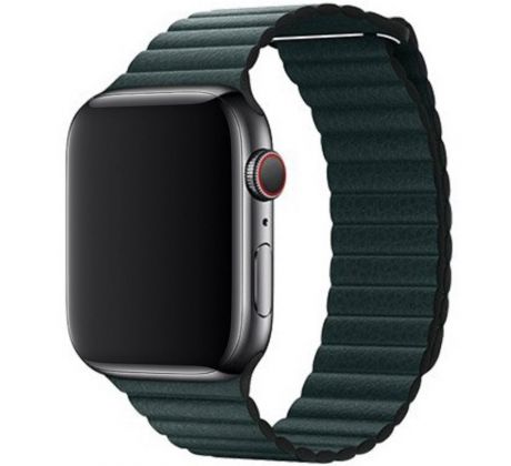 Koženkový řemínek Leather Loop pro Apple Watch (42/44/45mm) Forest Green
