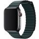 Koženkový řemínek Leather Loop pro Apple Watch (42/44/45mm) Forest Green