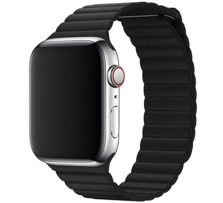 Koženkový řemínek Leather Loop pro Apple Watch (42/44/45mm) Black