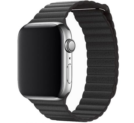 Koženkový řemínek Leather Loop pro Apple Watch (42/44/45mm) Dark Grey