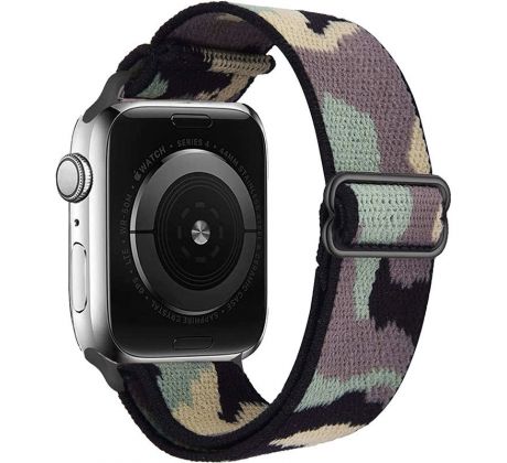 Scrunchie řemínek pro Apple Watch (42/44/45mm) Camouflage Green