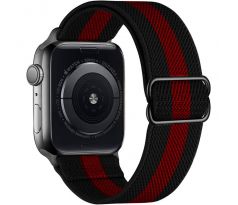 Scrunchie řemínek pro Apple Watch (42/44/45mm) Black Stripe Red