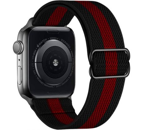 Scrunchie řemínek pro Apple Watch (42/44/45mm) Black Stripe Red