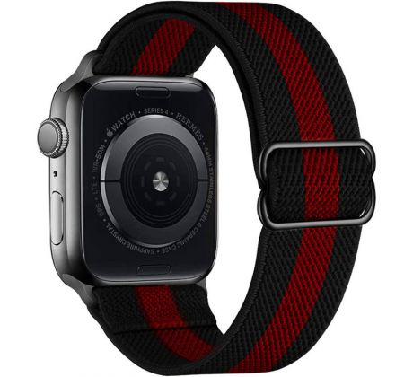 Scrunchie řemínek pro Apple Watch (38/40/41mm) Black Stripe Red