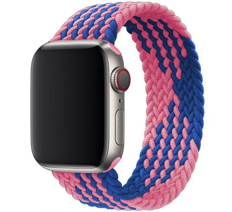 Řemínek pro Apple Watch (42/44/45mm) Elastic Nylon, velikost 150-165mm - Blue Pink