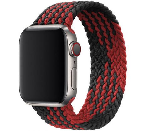 Řemínek pro Apple Watch (42/44/45mm) Elastic Nylon, velikost 150-165mm - Black Red