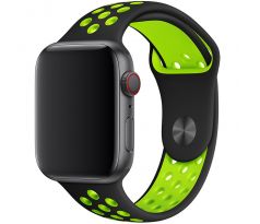 Řemínek pro Apple Watch (38/40/41mm) Sport, black-green (velikost L)