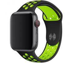 Řemínek pro Apple Watch (42/44/45mm) Sport, black-green (velikost L)