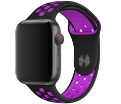 Řemínek pro Apple Watch (42/44/45mm) Sport, black-purple (velikost L)