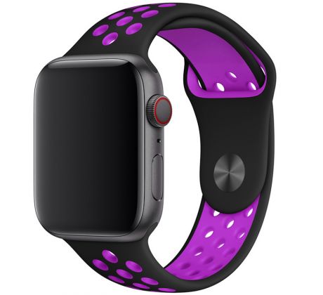 Řemínek pro Apple Watch (42/44/45mm) Sport, black-purple (velikost L)