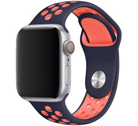 Řemínek pro Apple Watch (38/40/41mm) Sport, blue black-mango (velikost L)