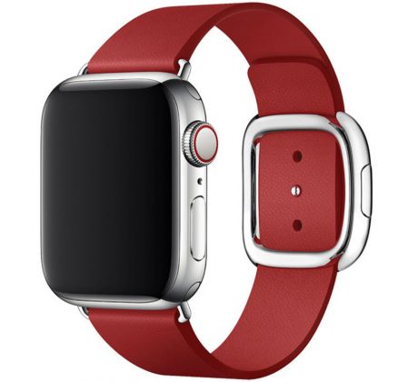 Kožený řemínek Magnetic Closure pro Apple Watch (42/44/45mm) Red
