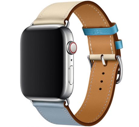 Kožený řemínek pro Apple Watch (38/40/41mm) Blue Lin Craie