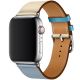 Kožený řemínek pro Apple Watch (38/40/41mm) Blue Lin Craie