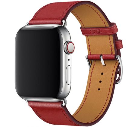 Kožený řemínek pro Apple Watch (42/44/45mm) Red