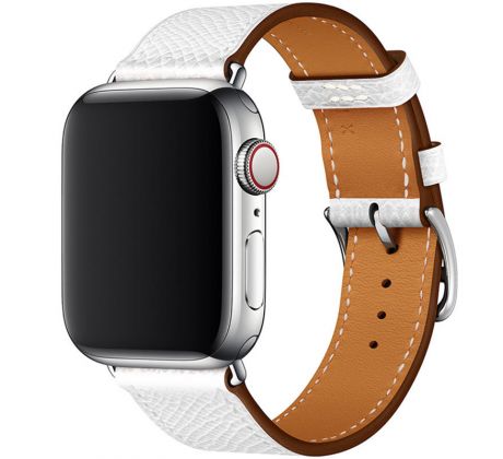 Kožený řemínek pro Apple Watch (42/44/45mm) White