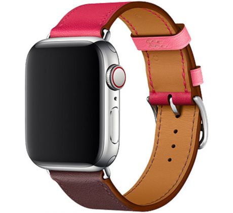 Kožený řemínek pro Apple Watch (38/40/41mm) Wine Red Rose