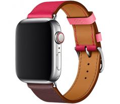 Kožený řemínek pro Apple Watch (42/44/45mm) Wine Red Rose