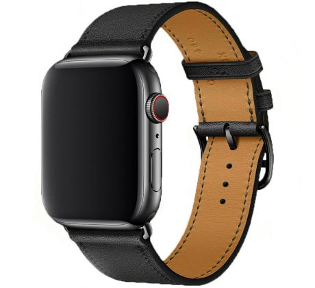 Kožený řemínek pro Apple Watch (42/44/45mm) Black