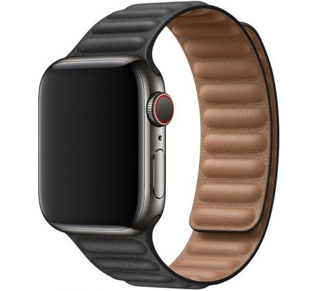 Koženkový řemínek Leather Link pro Apple Watch (42/44/45mm) Black