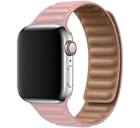 Koženkový řemínek Leather Link pro Apple Watch (38/40/41mm) Pink