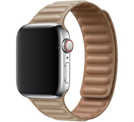 Koženkový řemínek Leather Link pro Apple Watch (42/44/45mm) Khaki