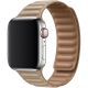 Koženkový řemínek Leather Link pro Apple Watch (42/44/45mm) Khaki