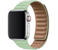 Koženkový řemínek Leather Link pro Apple Watch (42/44/45mm) Green