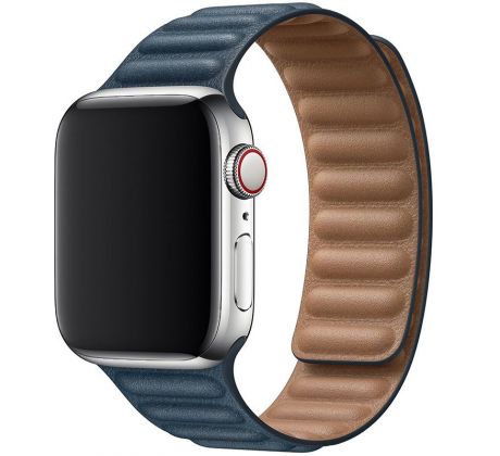 Koženkový řemínek Leather Link pro Apple Watch (42/44/45mm) Dark Blue