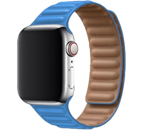Koženkový řemínek Leather Link pro Apple Watch (42/44/45mm) Blue