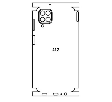 Hydrogel - zadní ochranná fólie - Samsung Galaxy A12, typ výřezu 4