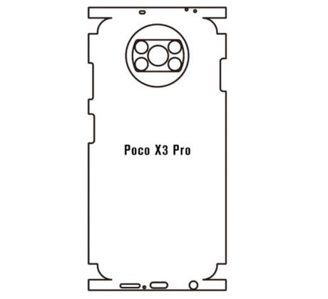 Hydrogel - zadní ochranná fólie - Xiaomi Poco X3 Pro, typ výřezu 3