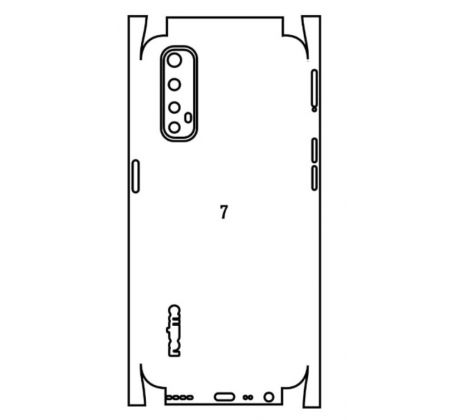 Hydrogel - zadní ochranná fólie - Realme 7, typ výřezu 3