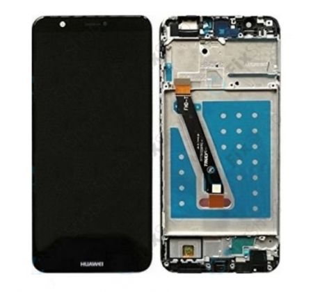 LCD displej + dotyková plocha pro Huawei P Smart s rámem - černý