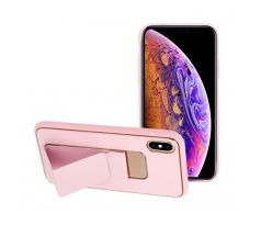 Forcell LEATHER Case Kickstand  iPhone X růžový