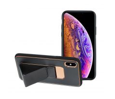 Forcell LEATHER Case Kickstand  iPhone X černý