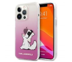 Original KARL LAGERFELD iPhone 13 Pro CHOUPETTE EAT GRADIENT PINK KLHCP13LCFNRCPI