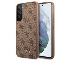 Original GUESS GUHCS22SG4GFBR Samsung S22 (4G Metal zlatý Logo / hnědý)