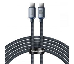 BASEUS CRYSTAL SHINE TYPE-C TO TYPE-C CABLE PD100W/3A 200CM BLACK