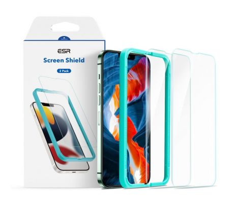 2KS V BALENÍ, SET 2 OCHRANNÝCH SKEL ESR SCREEN SHIELD 2-PACK iPhone 13 Pro Max / 14 Plus CLEAR