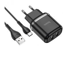 HOCO N4 ASPIRING NETWORK CHARGER + TYPE-C CABLE BLACK