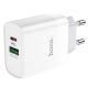 SÍŤOVÁ NABÍJEČKA NA MOBIL A TABLET HOCO C80A NETWORK CHARGER PD20W/QC3.0 WHITE