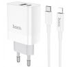 SÍŤOVÁ NABÍJEČKA NA MOBIL A TABLET HOCO C80A NETWORK CHARGER PD20W/QC3.0 + LIGHTNING CABLE WHITE