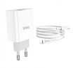 SÍŤOVÁ NABÍJEČKA NA MOBIL A TABLET HOCO C80A NETWORK CHARGER PD20W/QC3.0 + LIGHTNING CABLE WHITE