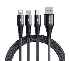 NABÍJECÍ A DATOVÝ KABEL JOYROOM S-1230G4 3IN1 TYPE-C LIGHTNING & MICRO-USB CABLE 120CM BLACK