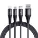 NABÍJECÍ A DATOVÝ KABEL JOYROOM S-1230G4 3IN1 TYPE-C LIGHTNING & MICRO-USB CABLE 120CM BLACK