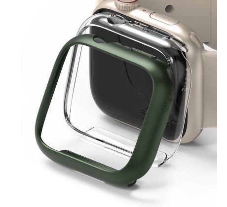 2KS V BALENÍ, SET 2 KRYTU RINGKE SLIM 2-PACK APPLE WATCH 7 (41 MM) CLEAR & DEEP GREEN
