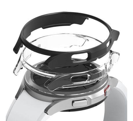 2KS V BALENÍ, SET 2 KRYTU RINGKE SLIM 2-PACK SAMSUNG GALAXY WATCH 4 CLASSIC 42 MM CLEAR & BLACK