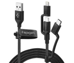 SPIGEN C10I3 3IN1 TYPE-C & LIGHTNING & MICRO-USB CABLE 150CM BLACK