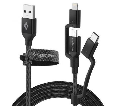 NABÍJECÍ A DATOVÝ KABEL SPIGEN C10I3 3IN1 TYPE-C & LIGHTNING & MICRO-USB CABLE 150CM BLACK